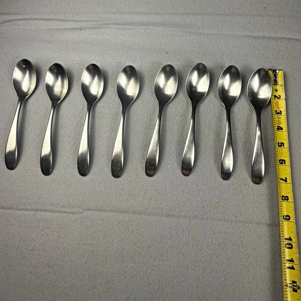 Onbida 18/10 Stainless Steel Spoons Set of 8 Korea Silver Glossy Modern